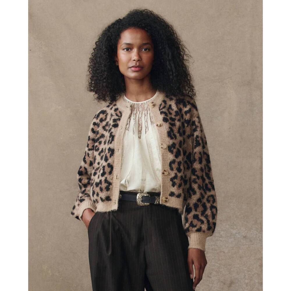 NEW THE GREAT. windsor cardigan in leopard